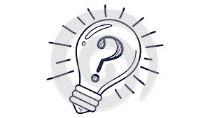 Lightbulb with Question Mark for Problem Solving, vector design Generative AI
