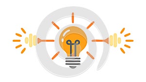Lightbulb radiating ideas. Creative problem solving, vector design Generative AI