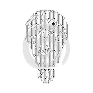Lightbulb shape digital line design