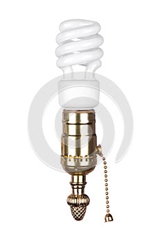 Lightbulb and socket with pull chain