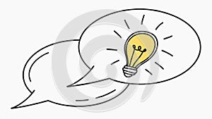 Lightbulb in Speech Bubble Vector, Idea Generation Innovation, vector design Generative AI
