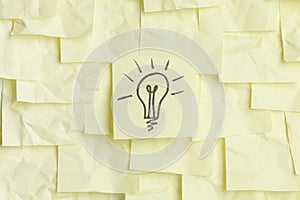 Lightbulb on sticky notes