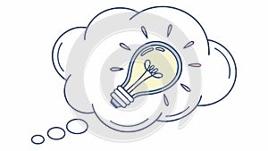 Lightbulb in thought bubble: creative idea generation vector concept, vector design Generative AI