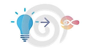Lightbulb Thought Process Generating Ideas Vector Graphic, vector design Generative AI