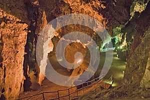 Lighted caves of Cradle of Humankind, a World Heritage Site in Gauteng Province, South Africa, the site of 2.8 million year old ea