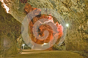 Lighted caves of Cradle of Humankind, a World Heritage Site in Gauteng Province, South Africa, the site of 2.8 million year old ea