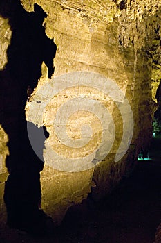 Lighted caves that resemble continent of Africa at the Cradle of Humankind, a World Heritage Site in Gauteng Province, South