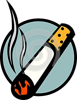 Lighted cigarette vector illustration