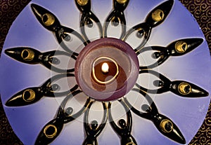 Lighted Decorative Candle with Twelve Goddesses