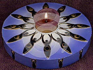 Lighted Decorative Candle with Twelve Goddesses