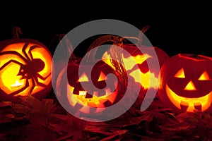 Lighted Halloween Pumpkins