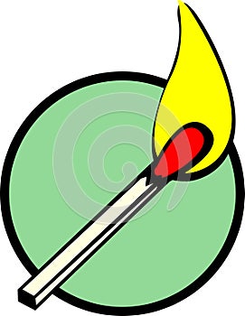 Lighted match vector illustration