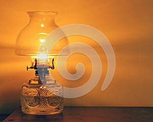 Lighted Oil Lamp