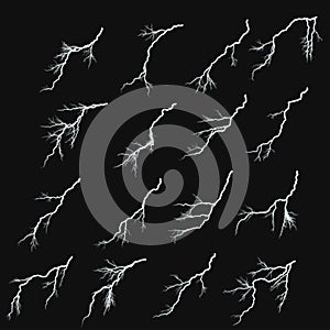 Lightening bolts isolated