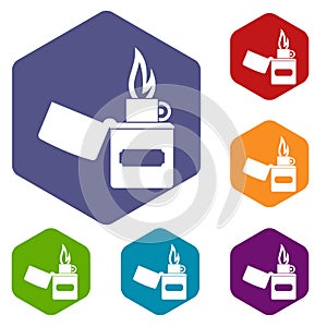 Lighter icons set hexagon