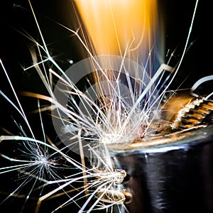 Lighter Igniting Sparks