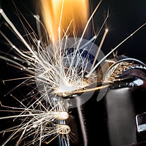 Lighter Igniting Sparks