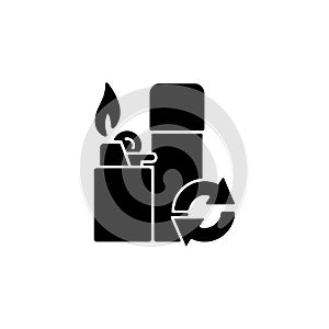 Lighter refill black glyph icon