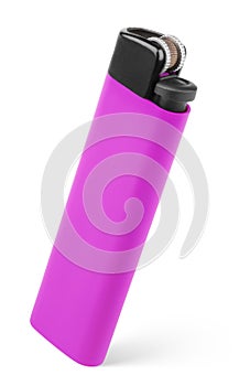 Lighter stands vertically on white