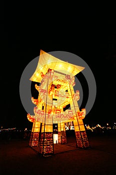 Lightful tower in chinese lantern festival celebra photo