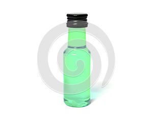 Lightgreen bottle on white background