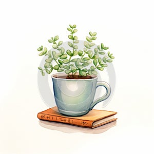 Lighthearted Children Book Illustration Of Thyme In A Cup