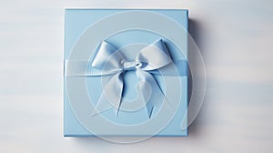 Lighthearted Valentine\'s Day Gift: Blue Box With White Bow