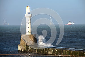 Lighthouse in Aberdeen, Scotland, UK