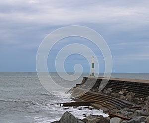 Lighthouse at Aberystwyth overlooking the Irish Sea