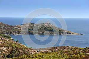 Lighthouse on Adriatic island of Lastovo, Croatia