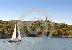 Lighthouse on Adriatic island of Lastovo, Croatia