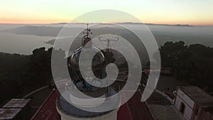 Lighthouse Aerial Shoot View at Sunset