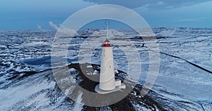 Lighthouse in aerial view