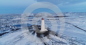 Lighthouse in aerial view