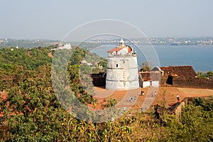 Lighthouse in Aguada fort, located near Sinquerim beach, Goa