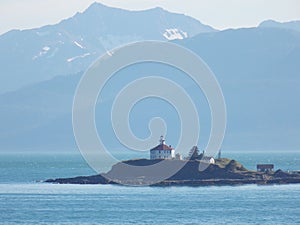 Lighthouse in Alaska`s Inside Passage