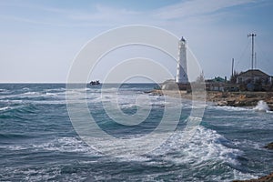 Lighthouse around sea