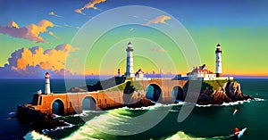 Lighthouse as Leadership Direction Warning Alert Indicator Guidence Signal Generative AI Concept