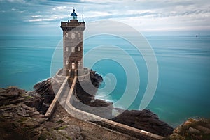 Lighthouse at Atlantic coast, Brittany, France