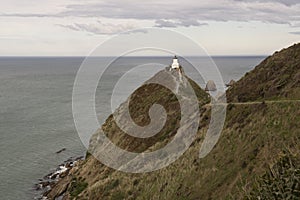 Lighthouse atop a clif New Zealand