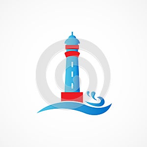 Lighthouse beach logo icon vector design image