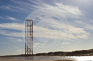 Lighthouse on the beach of Rio Grande do Sul