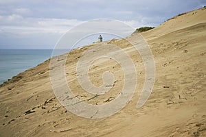 Lighthouse on the beach in rubjerg knude