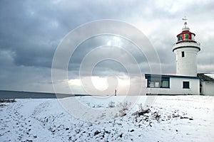 Lighthouse beach winter