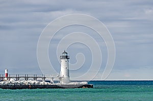 Lighthouse and Beacon in Manistee, Michigan