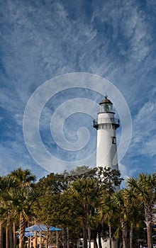 Lighthouse Beyond Coastal Park