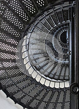 Lighthouse black metal spiral staircase stack of crescents