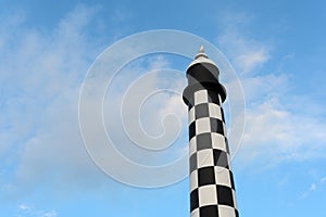 Lighthouse with black and white chequer design at Port Glasgow