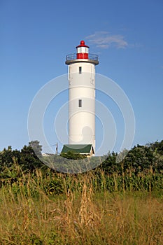 Lighthouse and Blue Skies Portrait