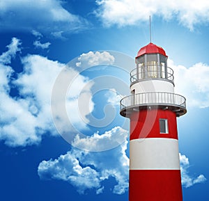 Lighthouse and blue sky